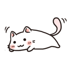 Cute white cat is Nyanko sticker #9363956