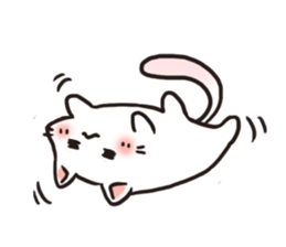 Cute white cat is Nyanko sticker #9363957