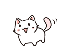 Cute white cat is Nyanko sticker #9363958