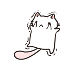 Cute white cat is Nyanko sticker #9363959
