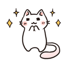 Cute white cat is Nyanko sticker #9363962