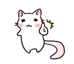 Cute white cat is Nyanko sticker #9363964