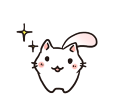 Cute white cat is Nyanko sticker #9363967