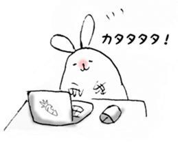White rabbit san sticker #9364277