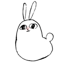 White rabbit san sticker #9364284