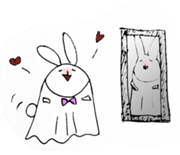 White rabbit san sticker #9364285