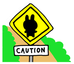 Happy and fickle rabbit HAPIUSA sticker #9364575
