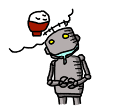 melancholy robot sticker #9371588