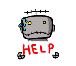 melancholy robot sticker #9371593