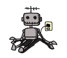 melancholy robot sticker #9371596