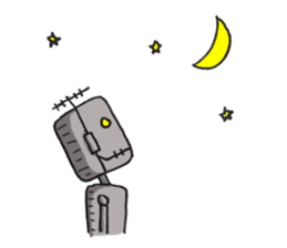 melancholy robot sticker #9371606