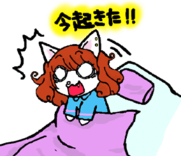 High school student rabbit and cat sticker #9373331