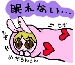 High school student rabbit and cat sticker #9373332