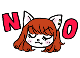 High school student rabbit and cat sticker #9373342