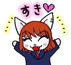 High school student rabbit and cat sticker #9373346