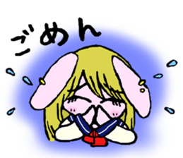 High school student rabbit and cat sticker #9373348