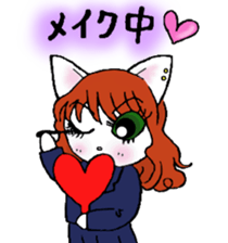 High school student rabbit and cat sticker #9373352