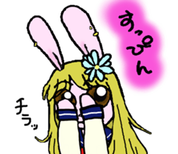 High school student rabbit and cat sticker #9373353