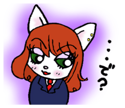 High school student rabbit and cat sticker #9373354