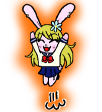 High school student rabbit and cat sticker #9373356