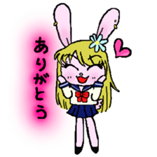 High school student rabbit and cat sticker #9373357