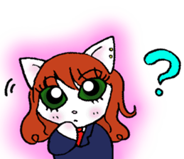 High school student rabbit and cat sticker #9373365