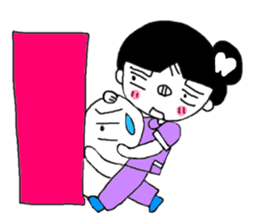 Teeth decayed pig sister sticker #9376657