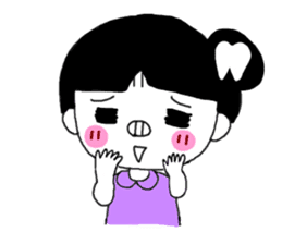 Teeth decayed pig sister sticker #9376677