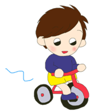 little boy and girl sticker #9377176