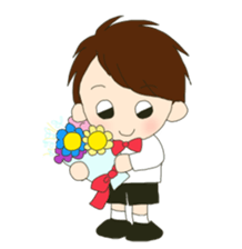 little boy and girl sticker #9377181