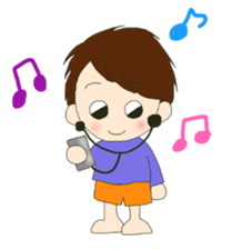 little boy and girl sticker #9377183