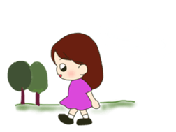 little boy and girl sticker #9377184