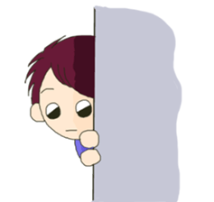 little boy and girl sticker #9377186