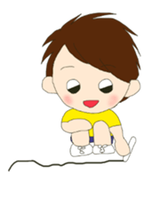 little boy and girl sticker #9377187