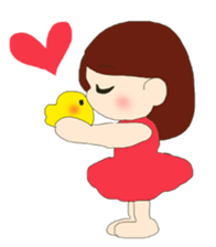 little boy and girl sticker #9377191