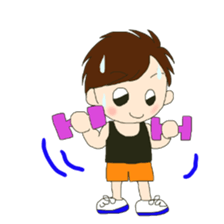 little boy and girl sticker #9377192