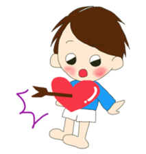 little boy and girl sticker #9377194