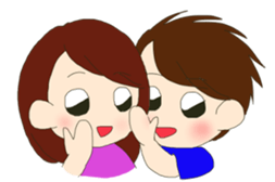 little boy and girl sticker #9377200