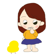 little boy and girl sticker #9377202