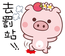 Strawberry Pig In A Strawberry Field sticker #9378477