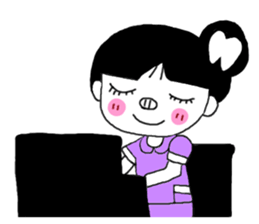 Teeth decayed pig sister (menacing) sticker #9379752