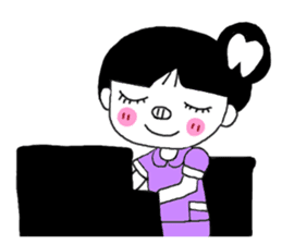 Teeth decayed pig sister (menacing) sticker #9379752