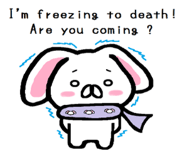 Winter of lop-eared rabbit TAREMIN ! sticker #9381329