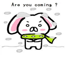 Winter of lop-eared rabbit TAREMIN ! sticker #9381330