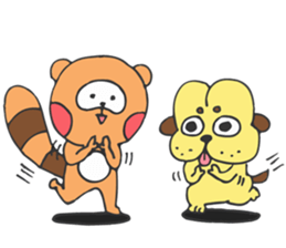 Raccoon dog & Hip head dog are comic duo sticker #9383544
