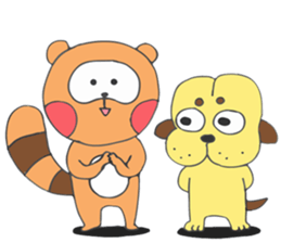 Raccoon dog & Hip head dog are comic duo sticker #9383546