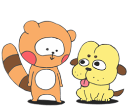 Raccoon dog & Hip head dog are comic duo sticker #9383548
