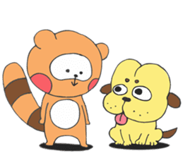 Raccoon dog & Hip head dog are comic duo sticker #9383548