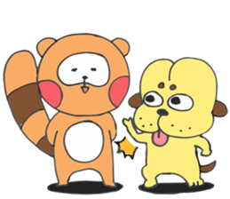 Raccoon dog & Hip head dog are comic duo sticker #9383551