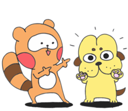 Raccoon dog & Hip head dog are comic duo sticker #9383553